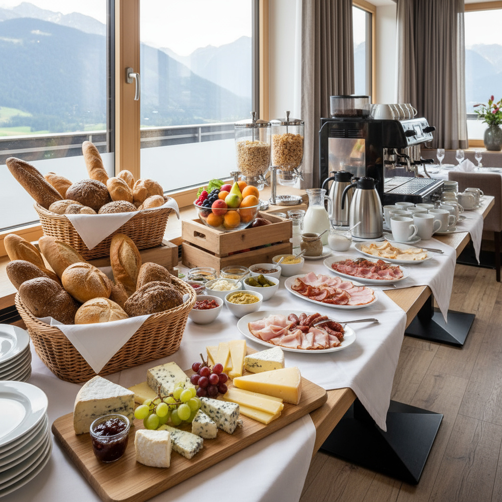 Frühstücksbuffet mit regionalen Produkten