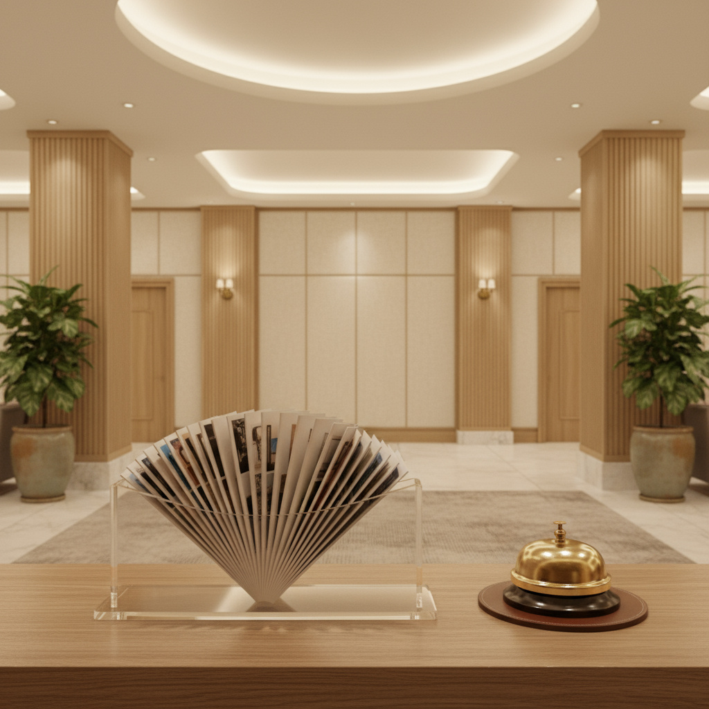 Concierge-Desk mit Informationsmaterial